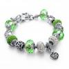 Pandora stílusú kristályos karkötő - zöld